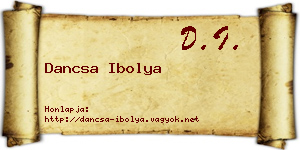 Dancsa Ibolya névjegykártya